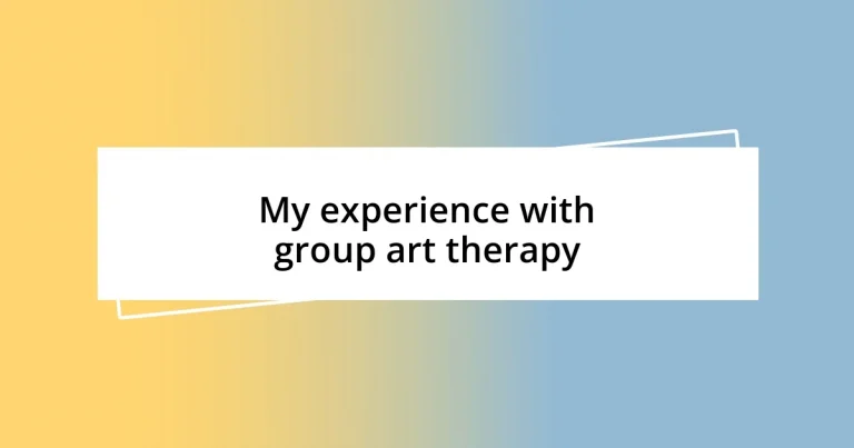 My experience with group art therapy