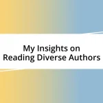 My Insights on Reading Diverse Authors