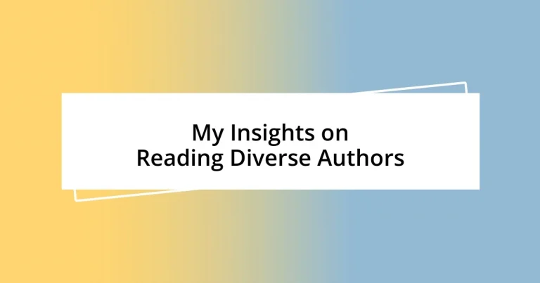 My Insights on Reading Diverse Authors